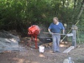 Mixing concrete for west footing
