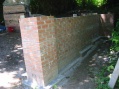 West brick wall 3/4 laid